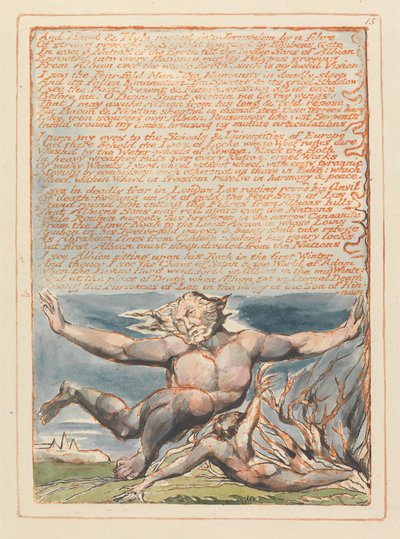 エルサレム、プレート15、そして手とハイル.... 作： William Blake